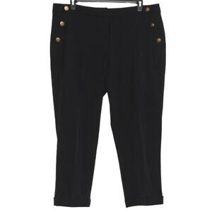 Loft Devin Slim Sailor Dress Pants Black Curvy Plus Size 18 Business Casual Work